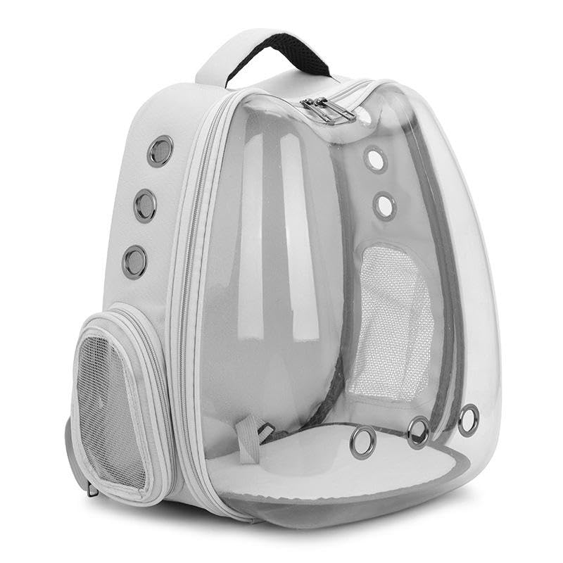 Emilt Pets Cat Carrier Backpack – Transparent Travel Bag with Air Holes, Mesh Sides & Padded Base | Portable Pet Backpack for Cats, Kittens & Rabbits