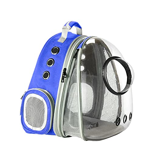 Emily Pets Front Expandable Large Cat Carrier Backpack, Space Capsule Pet Carrier Backpack for Fat Cats and Small Dogs Up to 15 Pounds, Dog Carrier Backpack for Travel and Hiking (Blue)
