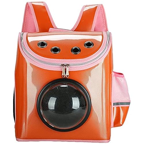 Emily Pets cat Carrier Backpack,Space Capsule Bubble Portable Pet Carrier for Small Dog Airline-Approved, Designed for Travel, Hiking, Walking & Outdoor Use(Orange)