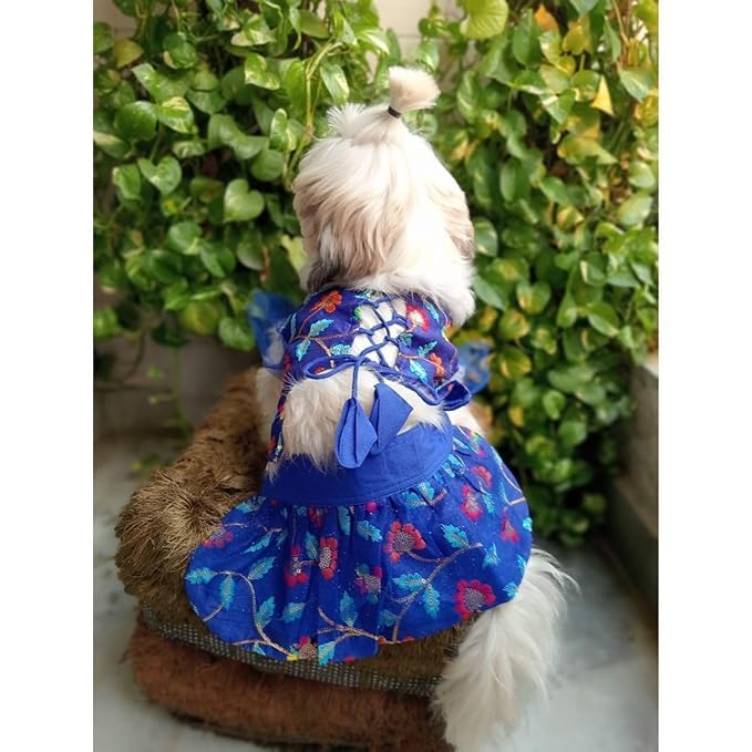 Lulala Customized Dog Dress | Personalized Size and Colour Pet Outfit Dress,Floral Print, Sleeveless, Pet Clothing Dogs.