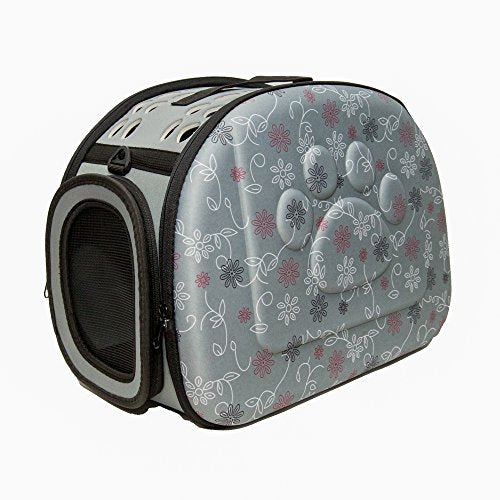 PetLike Airline Approved Pet Carrier Soft Sided Collapsible Travel Bag for Cats & Small Dogs (Grey, Smooth)