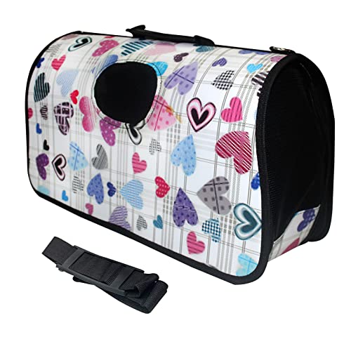 Emily Pets Cat Carrier Breathable Graphic Printed Sling Hands Outdoor Travelling Bag for Small Puppy (Small)