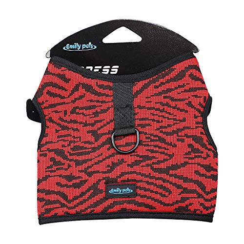 Emily Pets Step-in Air Dog Harness - All Weather Mesh, Step in Vest Harness for Small and Medium Dogs No-Pull Personalized Dog Vest, Breathable Adjustable Pet Harness for Outdoor Walking(Large,Red)