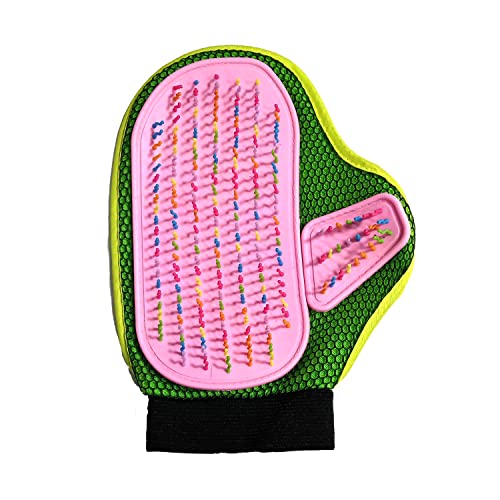 Emily Pets Grooming Gloves, Pet Hair Remover Mitt, Deshedding Brush Glove Puppy,Dog and Cat Grooming Kit, Pets Washing Deshedding Massage Gloves (Pink)
