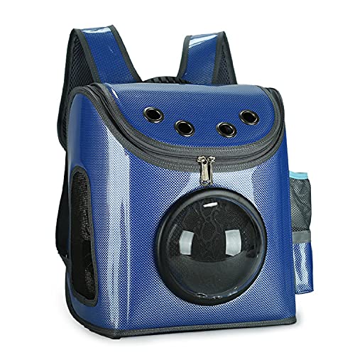 Emily Pets cat Carrier Backpack,Space Capsule Bubble Portable Pet Carrier for Small Dog Airline-Approved, Designed for Travel, Hiking, Walking & Outdoor Use(Blue)