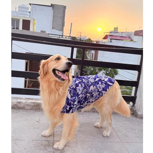 Lulala Customized Pet Apparel | Personalized Size and Colour Pet Shirt, Floral Print, Hawaiian Style, All Breed Pet Apparel