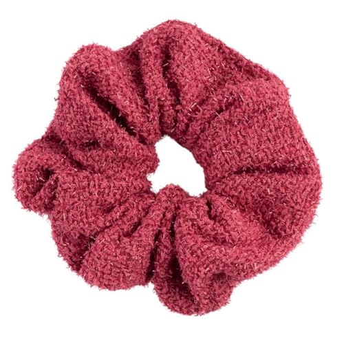 F DREAM 1pc Women's Sparkly Wide Scrunchies, Fashion Hair Accessories,Hair Ties, Hair Band, Ponytail Holder, Hair Scrunchies Rubber Bands for Women/girls (Pink)