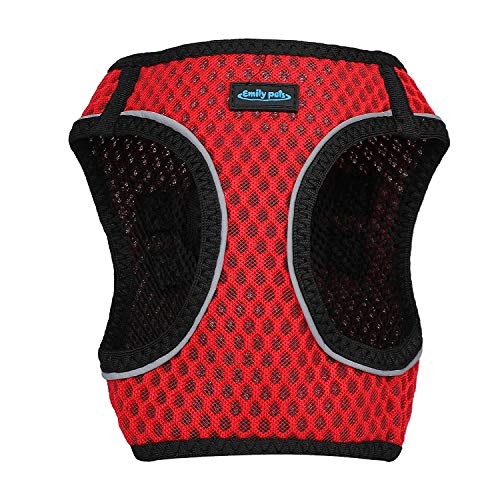 Emily Pets Dog Harness - All Weather Mesh, Step in Adjustable Harness for Small and Medium Dogs (Medium,Red)