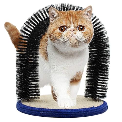 Emily Pets Cat Grooming Arch Brush Self Scratcher And Massager Brushing Door Reduces Shedding Hair Balls Non-Slip Cat Self Grooming Brushes And Scratcher