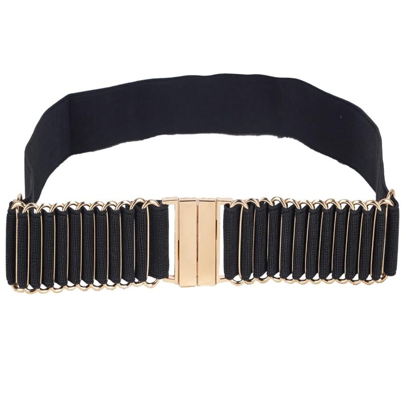 FDreaM Women’s Wide Elastic Stretch Waist Belts for Women Cinch Belt for Dresses (Black)