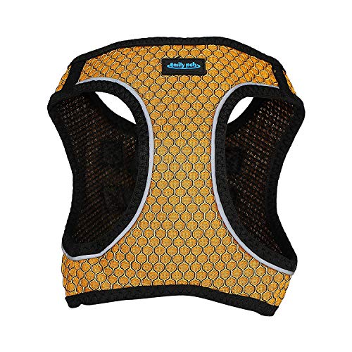 Emily Pets Mesh Dog Harness, Step in Adjustable Harness for Small and Medium Dogs (Large, Yellow)