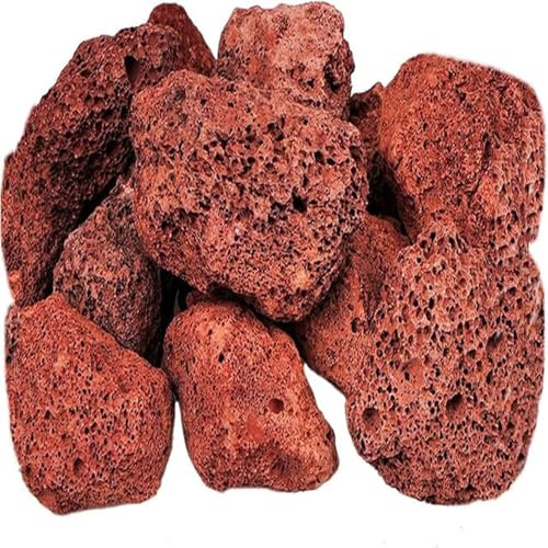 Emily Pets Natural Lava Rocks Fire Stone Granules, Volcanic Fire Pit Lava Rocks Ideal for Fireplaces Fire Pits, Garden Decorative Landscaping, Plants Cultivation and Aquariums