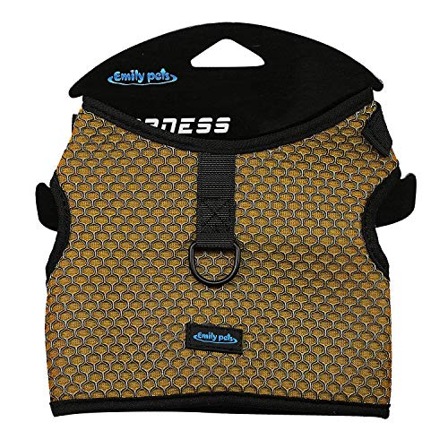 Emily Pets Pet Adjustable Soft Vest Harness for Puppy (Medium, Yellow)
